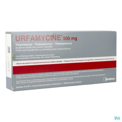 Urfamycine Fl Inj 3 X 500mg+solv 6