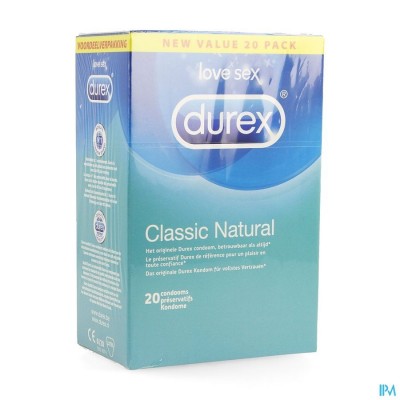 DUREX CLASSIC NATURAL CONDOMS 20