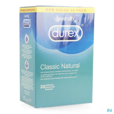 DUREX CLASSIC NATURAL CONDOMS 20
