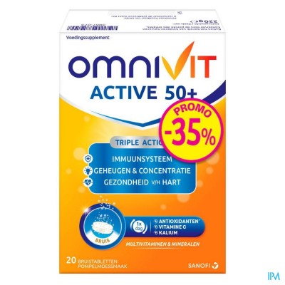 OMNIVIT ACTIVE BRUISTABL 50+20 PROMO -35%