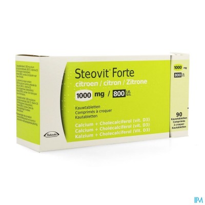 Steovit Forte Citroen 1000mg/800ie Kauwtabl 90 Pip