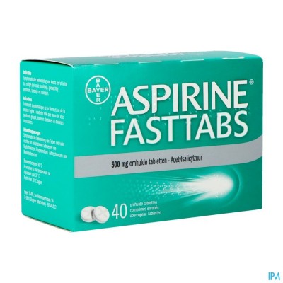 Aspirine Fasttabs 500mg Filmomh Tabl 40