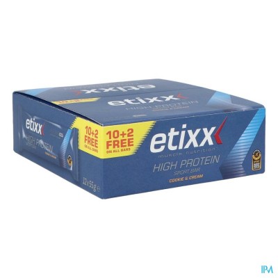 ETIXX HIGH PROTEIN BAR COOKIE & CREAM 12X55G